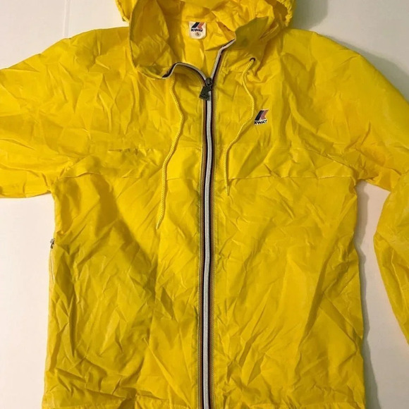 Vintage K Way Yellow Windbreaker Size 5 Packable Raincoat Jacket  Unisex - Picture 7 of 12